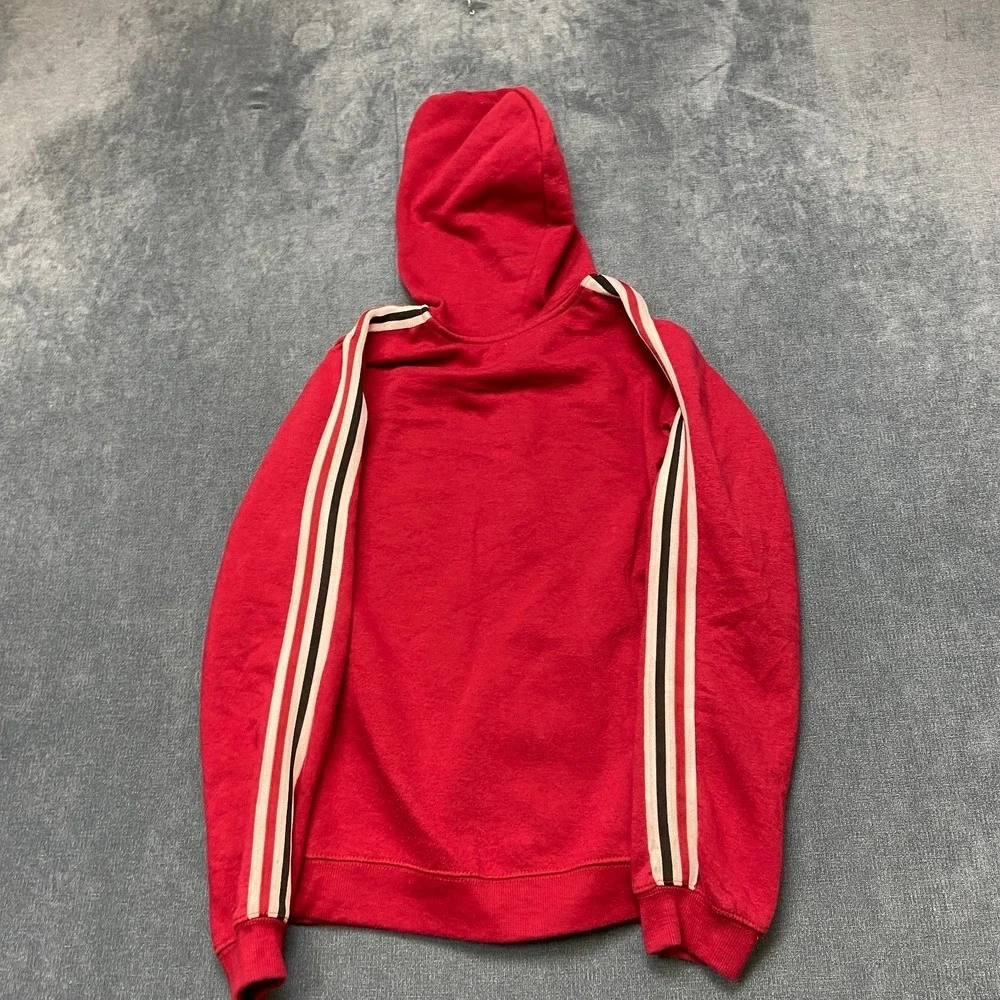 True Religion Hoodie Mens Large Red Fleece Lined Full Zip Graphic Print Winter